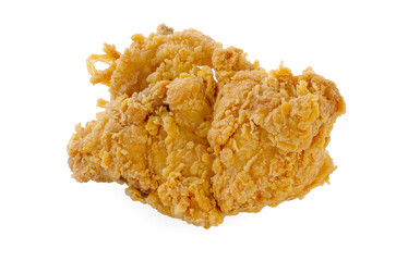 Heap of fried chicken isolated on white background