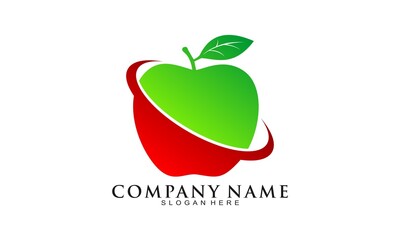 Fresh apple fruit logo