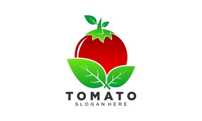 Fresh tomato fruit logo design