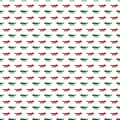 Fototapeta na wymiar Cute cartoon style fox seamless wallpaper in mixed colors for background and children's fashion fabric pattern, white background.