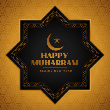 happy muharram islamic festival card design