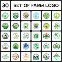Fototapeta premium a set of farm logo , a set of agriculture logo