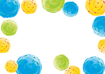 水彩風カラフル水風船の背景フレーム
