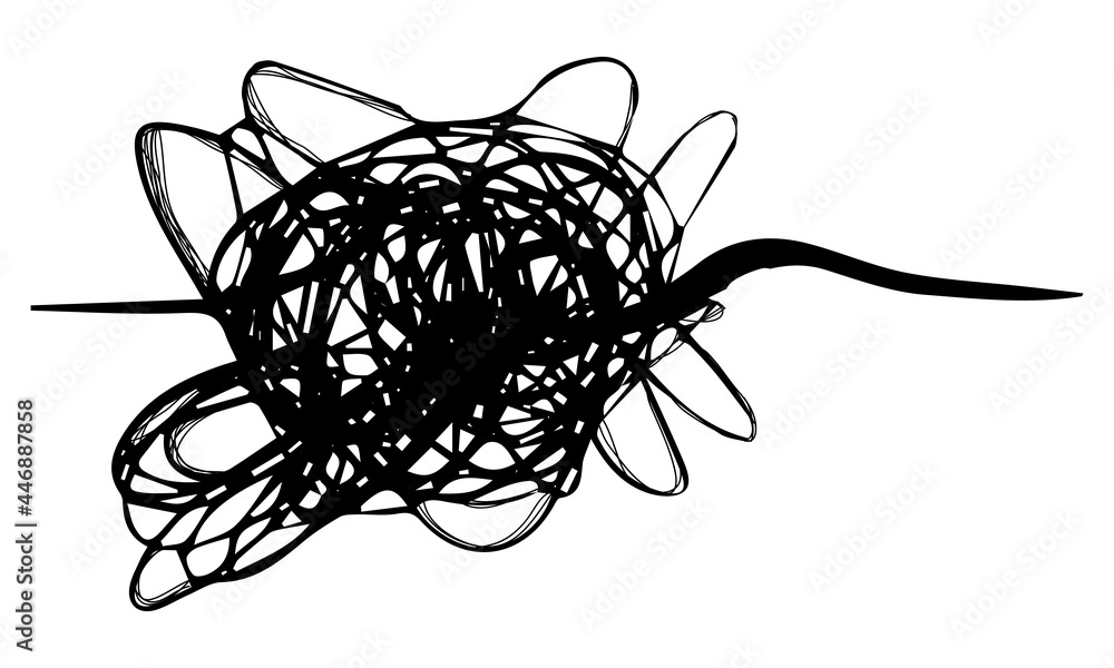 Poster hand drawn scribble sketch circle object. tangled grungy round scribble. isolated on white backgroun