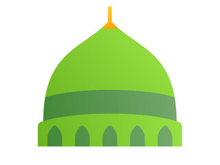 mosque dome single isolated icon with smooth style