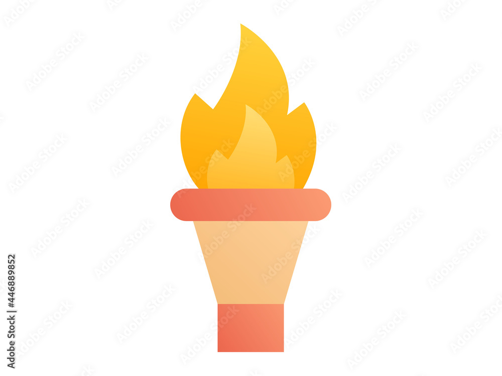 Poster torch fire single isolated icon with smooth style
