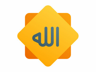 islamic god allah single isolated icon with smooth style