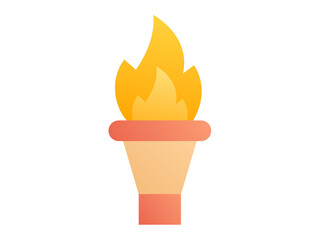 torch fire single isolated icon with smooth style