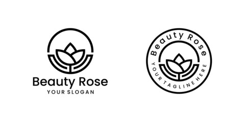 modern minimalist flower logo inspiration beautiful flower template design