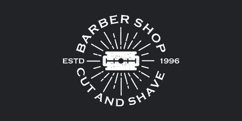 razor logo inspiration for barbershop vintage design