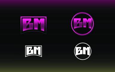BM letter logo with gaming style and contemporary colors