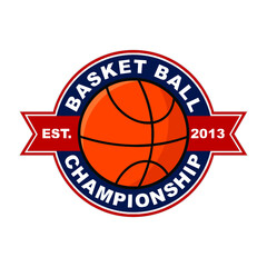basket ball vector badge logo design