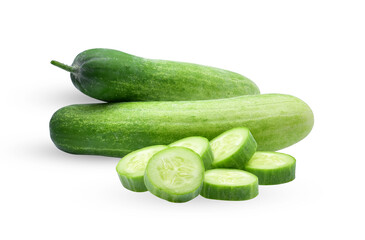 fresh cucumbers isolated on white background