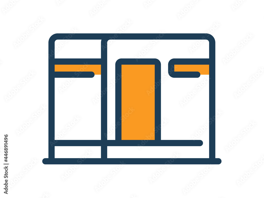 Poster kaba islam building single isolated icon with dash or dashed line style