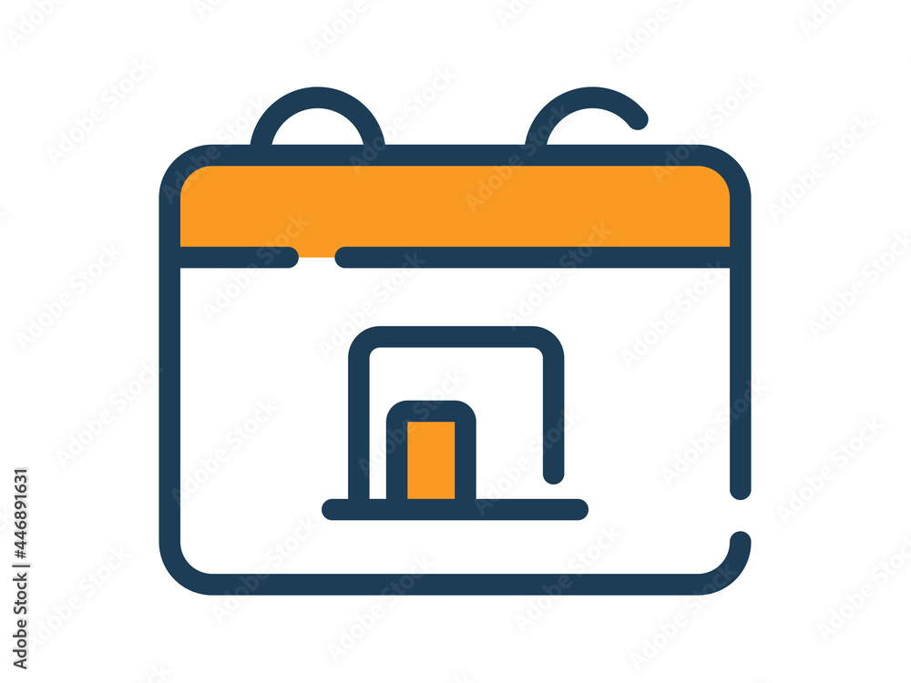 Poster eid adha calendar single isolated icon with dash or dashed line style