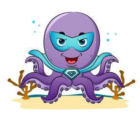 The super octopus using the mask and the bright cloak