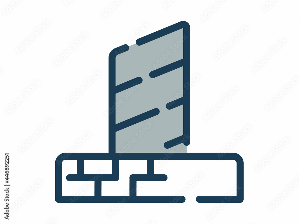 Poster pilgrimage single isolated icon with dash or dashed line style