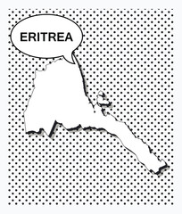 Pop art map of eritrea