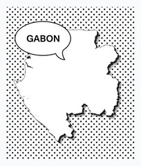 Pop art map of gabon