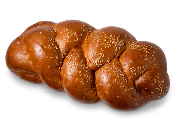 Baking pigtail on a white background.Fresh baked goods isolated on a white background.