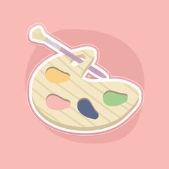 palette color and paintbrush