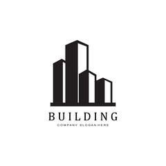 Urban building construction logo icon symbol, house, apartment, city view