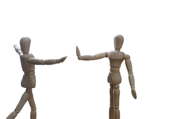 ハグを拒否するコロナ禍のデッサン人形
