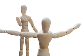 ハグを拒否するコロナ禍のデッサン人形
