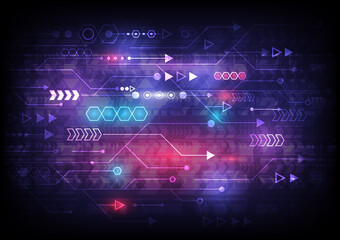 speed arrow and glowing computer data. Abstract futuristic high technology background. Internet motivation and connection to communicate of innovation. Digital infographic