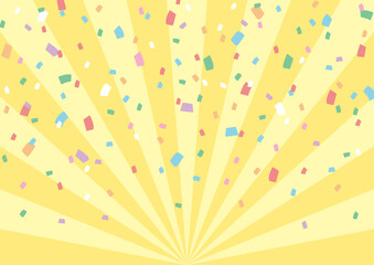 Radial Rays and Confetti Background Celebration Party Illustration