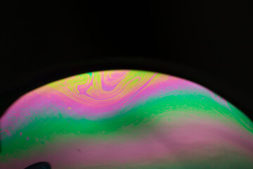 the beauty of the colorful pattern of soap bubbles is like a small planet