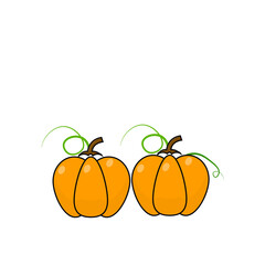 Orange pumpkin icon. Symbol of Halloween,