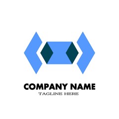 Game or technology logo icon with blue. Design logo for your brand and company name.