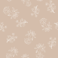Obraz premium Seamless pattern with magnolia grandiflora