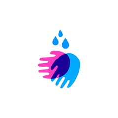 Fototapeta premium hand wash water drop logo vector icon illustration