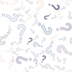 Quiz seamless pattern. Question marks, doubt, faq
