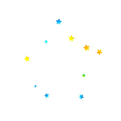 Rainbow Festive Confetti. Carnival Star Falling.