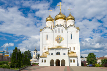 Fototapeta na wymiar Cathedral of the Life-Giving Trinity on a sunny July day, Bryansk