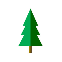 Obraz premium Christmas tree in flat design style. Fir tree icon