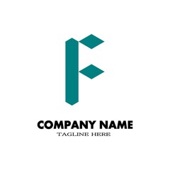 Simple letter F logo with tosca color. Design logo for your brand and company name.