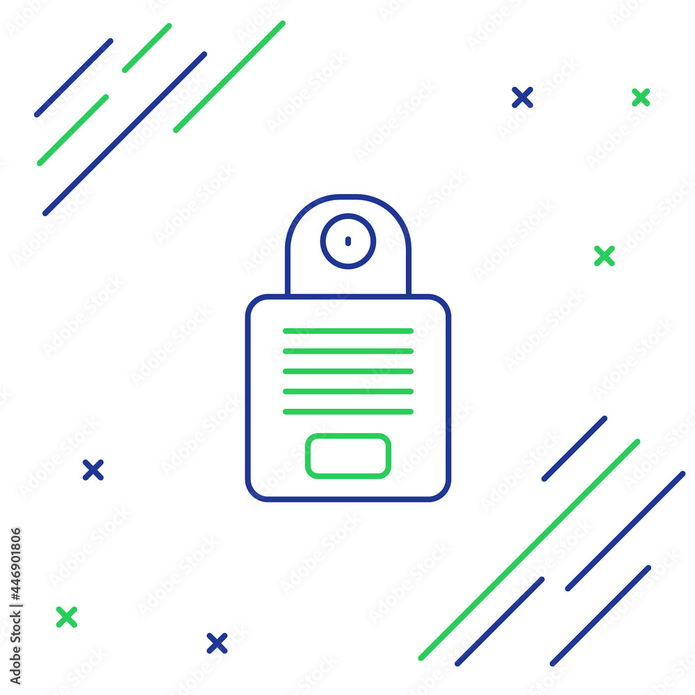 Poster line intercom icon isolated on white background. colorful outline concept. vector