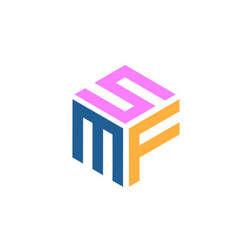 Hexagon logo with the letters SMF design