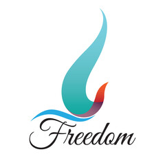 Flying bird figure icon