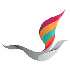 Flying bird figure icon