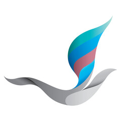 Flying bird figure icon