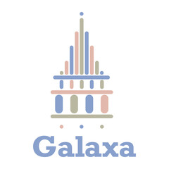 Icon design with stripes and dots in the shape of Galata Tower