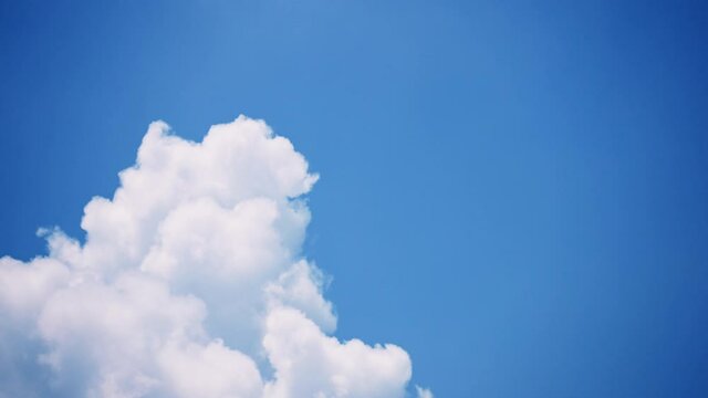 真っ青な夏空に浮かぶ積乱雲 4K UHD