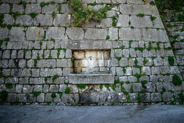 stone house wall, adriatic coast, croatia