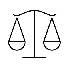 Justice icon. Law pictogram for web. Line stroke. Isolated on white background. Outline vector eps10