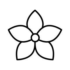 Flower icon. Decorative pictogram for web. Line stroke. Isolated on white background. Outline vector eps10